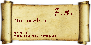 Plel Arzén névjegykártya
